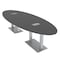 Skutchi Designs 45 in W, 120 in L, 29 in H, Engineered Wood Top, Grey HAR-OVAL-46X119-DOU-ELEC-ASIANNIGHT - alternate 1